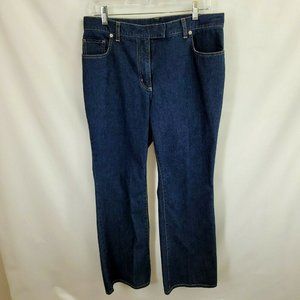 LANDS END Size 10 (33 1/2" x 31") High Rise Straight Leg Dark Blue Jeans